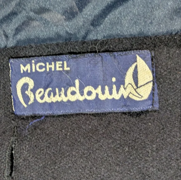 Vintage Michel Beaudouin Double-Breasted Navy Pea Coat Size 48 RARE - Picture 7 of 16